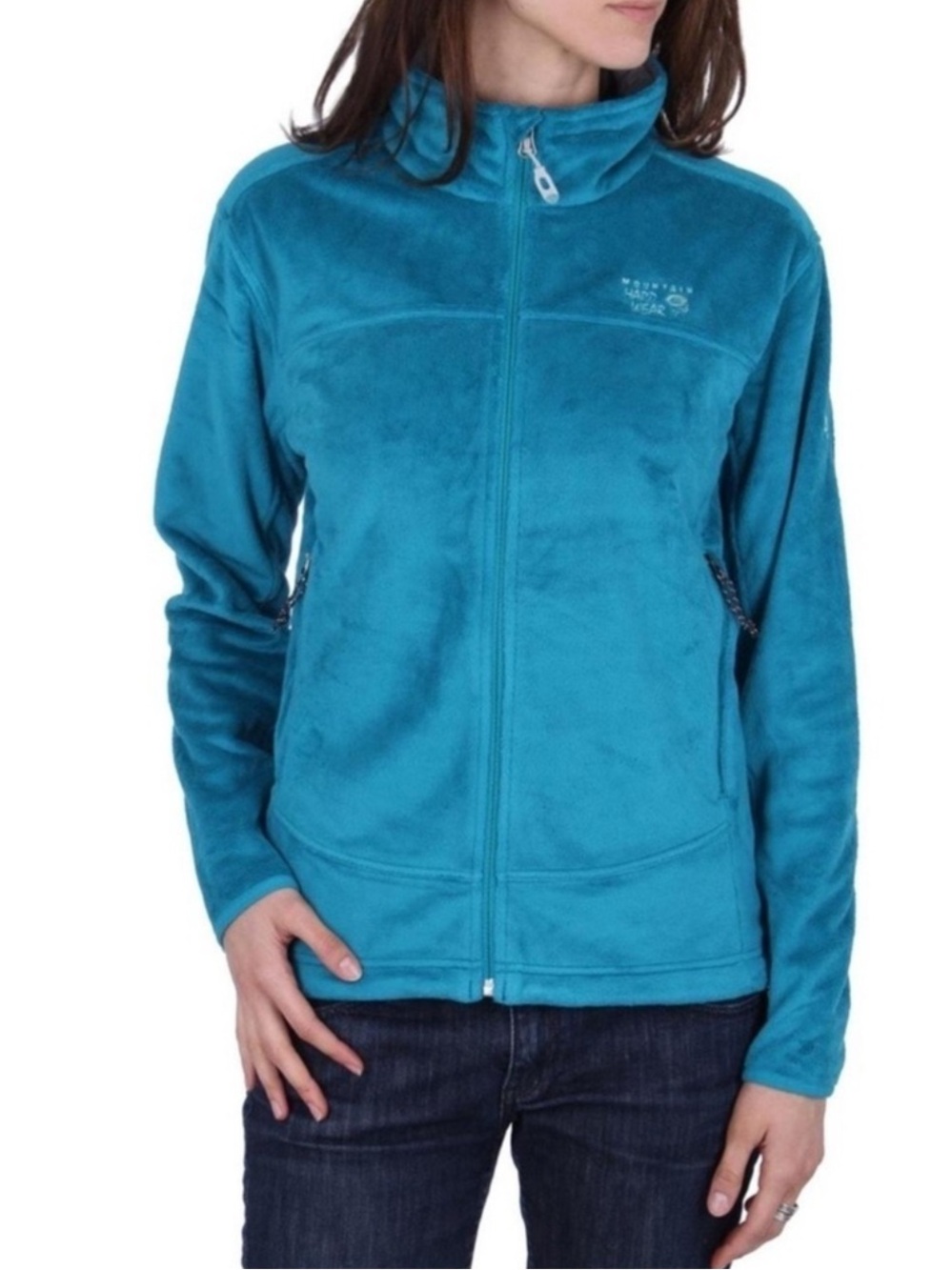 Mountain Hardwear Women's Teal Full‑Zip Plush Fleece Jacket Large